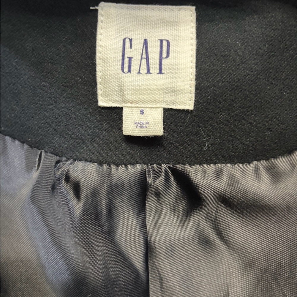 Vintage GAP Black Military Style Jacket Gold Detailed Buttons Band Leader Coat - Picture 7 of 8